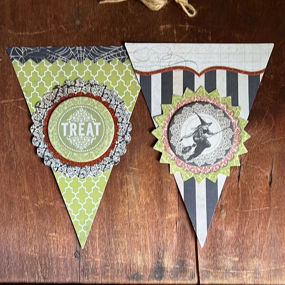 🧡🖤Halloween Paper Flag Pendant Garland